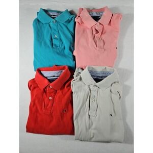 LOT Of 4 Tommy Hilfiger Polo Shirts Size M Solid Classic and Custom Fit